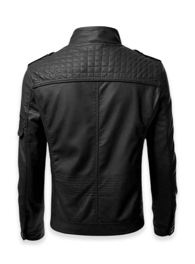 New Black Motorcycle Leather Jacket