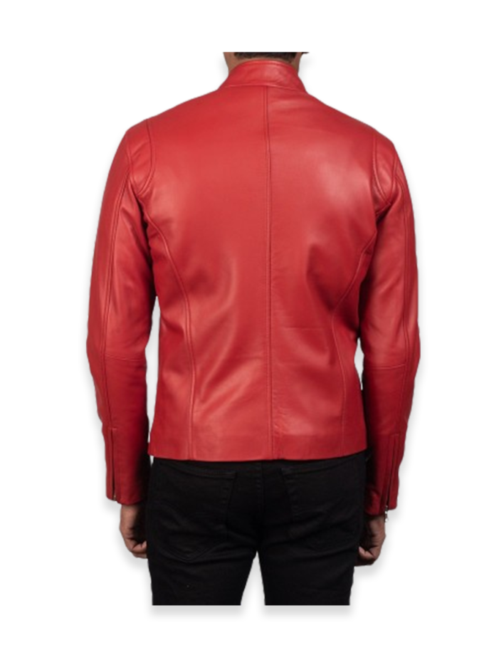 Men's Soft Biker Red Leather Jacket