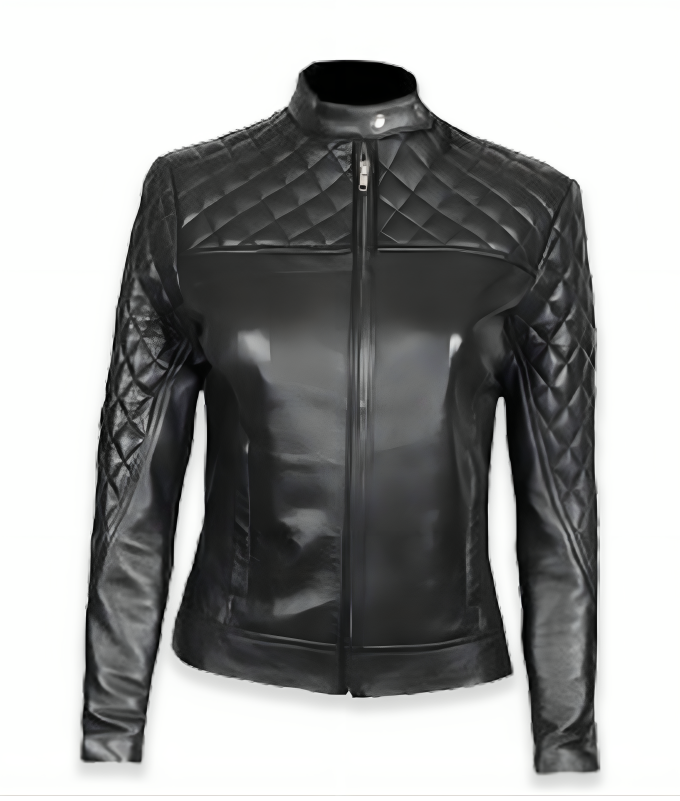 Men's Black Crocodile Skin Biker Jacket